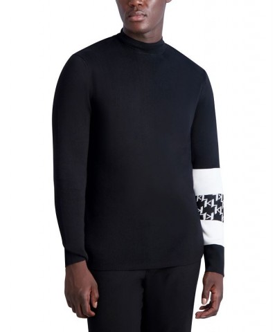 Men's Long Sleeve Mock Neck Sweater Black $77.49 Sweaters