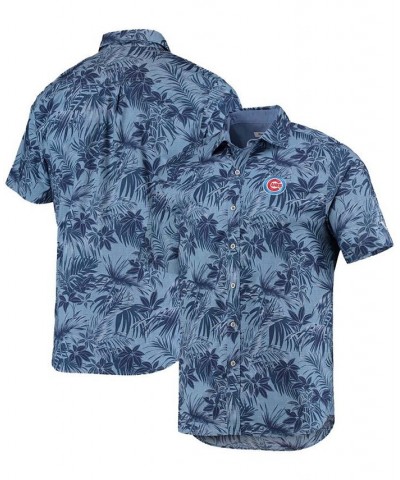 Men's Royal Chicago Cubs Sport Reign Forest Fronds Button-Up Shirt $65.12 Shirts