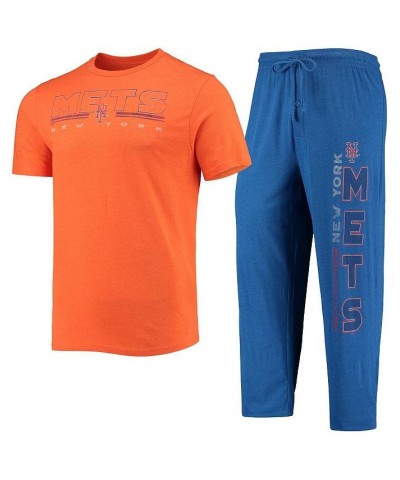 Men's Royal and Orange New York Mets Meter T-Shirt and Pants Sleep Set $38.49 Pajama