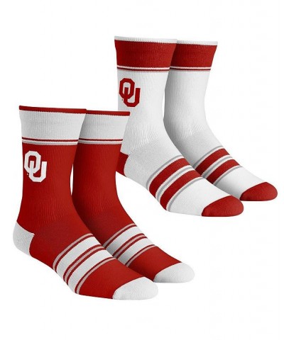 Men's and Women's Socks Oklahoma Sooners Multi-Stripe 2-Pack Team Crew Sock Set $20.29 Socks