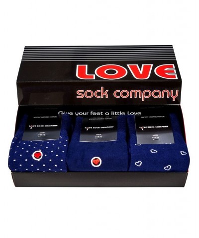 Men's Luxury Dress Socks in Gift Box, Pack of 3 Blue $22.67 Socks