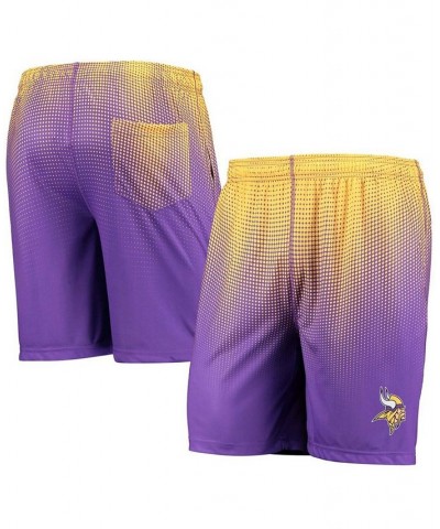 Men's Purple and Gold Minnesota Vikings Pixel Gradient Training Shorts $16.40 Shorts
