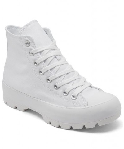 Women's Chuck Taylor All Star High Top Lugged Casual Sneakers White $38.70 Shoes