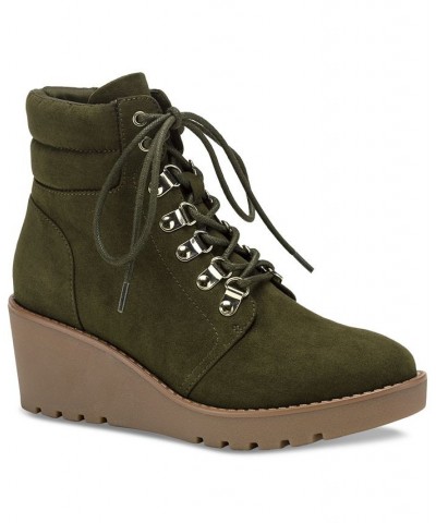 Carmenn Wedge Booties Green $22.76 Shoes