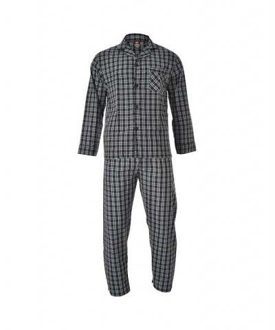 Hanes Men's Big and Tall Cvc Broadcloth Pajama Set Black Plaid $18.07 Pajama