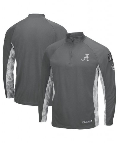 Men's Gray, Camo Alabama Crimson Tide OHT Military-Inspired Appreciation Swoop Quarter-Zip Jacket $32.99 Sweatshirt