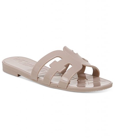 Women's Bay Logo Emblem Jelly Slide Sandals Pink $37.10 Shoes