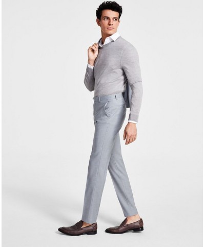 Men's Skinny-Fit Sharkskin Suit Separates Gray $54.25 Suits