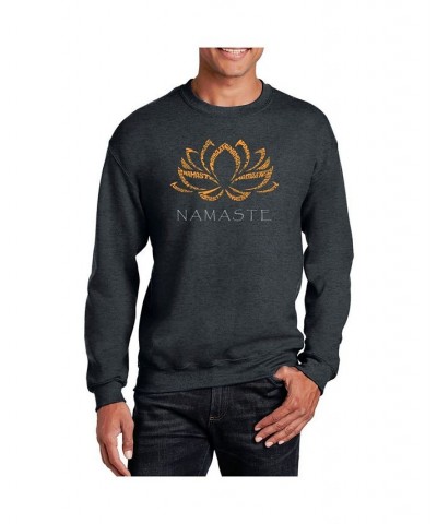 Men's Word Art Namaste Crewneck Sweatshirt Gray $25.49 Sweatshirt