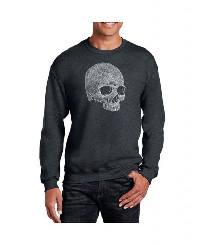 Men's Word Art Dead Inside Skull Crewneck Sweatshirt Gray $25.00 Sweatshirt