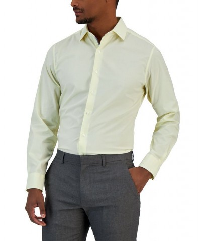 Men's Slim Fit Chambray Dress Shirt Yellow $43.20 Dress Shirts