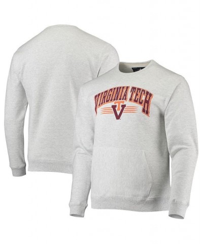 Men's Heathered Gray Virginia Tech Hokies Upperclassman Pocket Pullover Sweatshirt $33.75 Sweatshirt