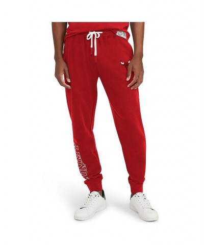 Men's Red Chicago Bulls Carl Bi-Blend Fleece Jogger Pants $42.30 Pants
