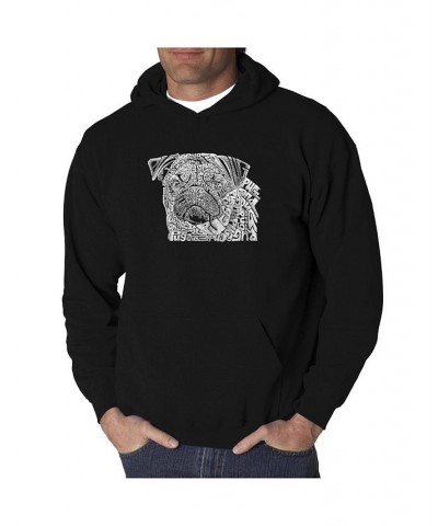 Men's Word Art Hooded Sweatshirt - Pug Face Black $27.00 Sweatshirt