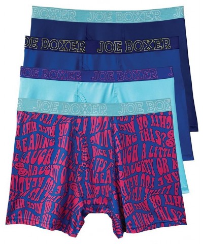 Men's Groovy Words Boxer Briefs, Pack of 4 Multi $22.08 Underwear