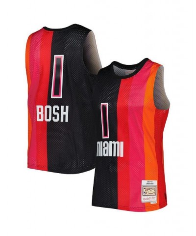 Men's Chris Bosh Black, Red Miami Heat Hardwood Classics 2011-12 Split Swingman Jersey $43.29 Jersey