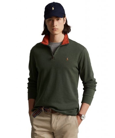 Men's Estate-Rib Cotton Quarter-Zip Pullover Green $31.16 Sweaters