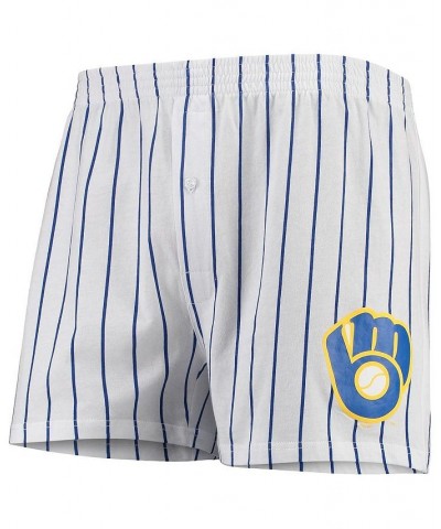 Men's White Milwaukee Brewers Vigor Boxer Shorts $20.00 Underwear