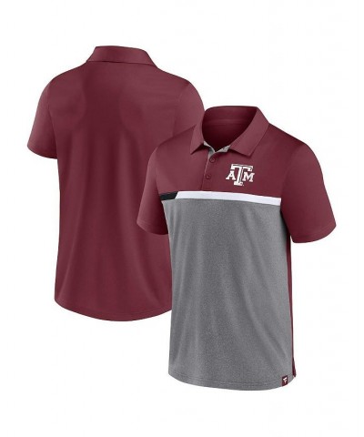 Men's Branded Maroon and Heathered Gray Texas A&M Aggies Split Block Color Block Polo Shirt $28.04 Polo Shirts