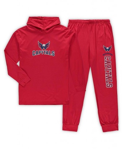 Men's Red Washington Capitals Big and Tall Pullover Hoodie and Joggers Sleep Set $45.60 Pajama