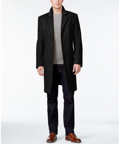 Michael Kors Men's Big & Tall Madison Wool-Blend Overcoat Black $187.55 Coats