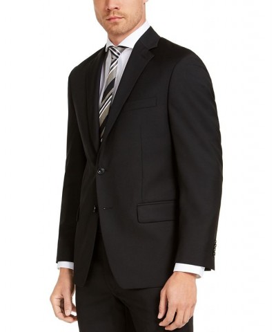 Men's Modern-Fit Airsoft Stretch Suit Jackets Black $72.00 Suits