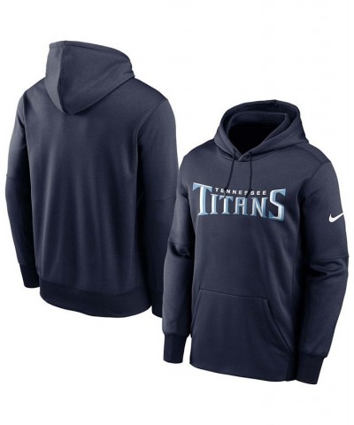 Men's Navy Tennessee Titans Fan Gear Wordmark Performance Pullover Hoodie $30.36 Sweatshirt
