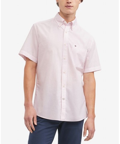 Men's Big & Tall Wainwright Solid Custom-Fit Short Sleeve Shirt Pink $35.74 Shirts
