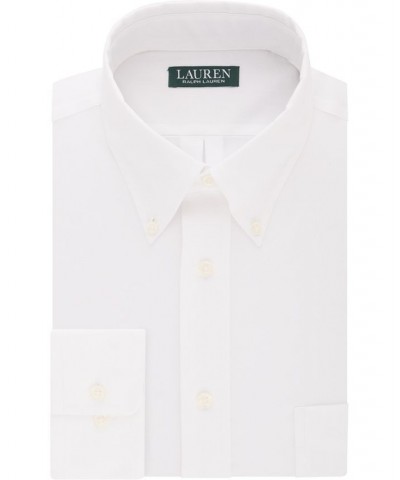 Lauren Men's Regular Fit Wrinkle Free Stretch Dress Shirt, Online Exclusive White $18.00 Dress Shirts