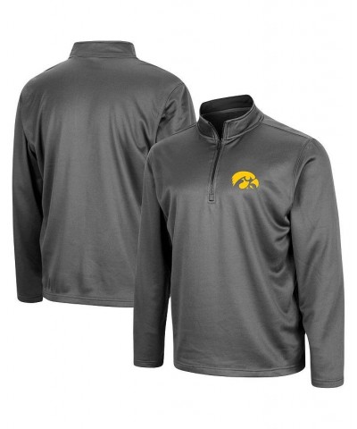 Men's Charcoal Iowa Hawkeyes Big and Tall Fleece Quarter-Zip Jacket $34.79 Jackets