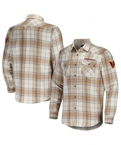 Men's NFL x Darius Rucker Collection by Tan Washington Commanders Flannel Long Sleeve Button-Up Shirt $29.20 Shirts